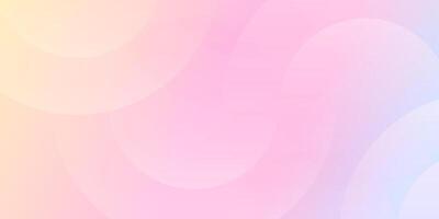 Horizontal trendy geometric minimalistic background. Pastel rainbow colorful gradation with transparent circle elements. illustration. vector