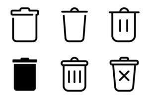 delete, trash bin, garbage icon symbol template collection vector