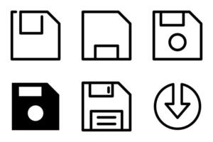 save, floppy disk icon symbol template collection vector