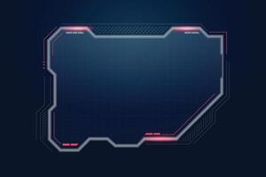 Futuristic HUD for game UI square shape. vector