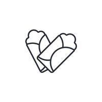burrito icon. .Editable stroke.linear style sign for use web design,logo.Symbol illustration. vector