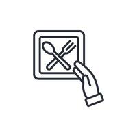 food app icon. .Editable stroke.linear style sign for use web design,logo.Symbol illustration. vector