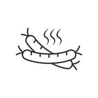 Sausage icon. .Editable stroke.linear style sign for use web design,logo.Symbol illustration. vector