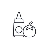 Ketchup icon. .Editable stroke.linear style sign for use web design,logo.Symbol illustration. vector