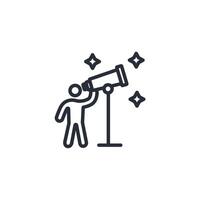 star gazing icon. .Editable stroke.linear style sign for use web design,logo.Symbol illustration. vector