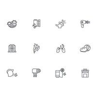 Air icon set..Editable stroke.linear style sign for use web design,logo.Symbol illustration. vector