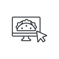 order online icon. .Editable stroke.linear style sign for use web design,logo.Symbol illustration. vector
