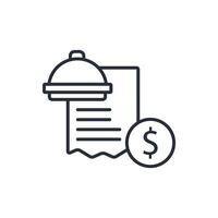 receipt icon. .Editable stroke.linear style sign for use web design,logo.Symbol illustration. vector