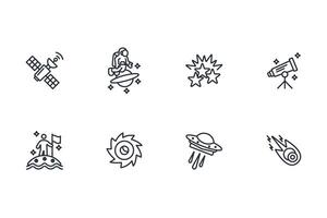 Astronomy icon set..Editable stroke.linear style sign for use web design,logo.Symbol illustration. vector