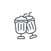 Milkshake icon. .Editable stroke.linear style sign for use web design,logo.Symbol illustration. vector