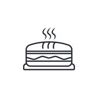 Sandwich icon. .Editable stroke.linear style sign for use web design,logo.Symbol illustration. vector