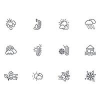 Weather icon set..Editable stroke.linear style sign for use web design,logo.Symbol illustration. vector
