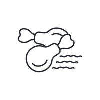 fried chicken icon. .Editable stroke.linear style sign for use web design,logo.Symbol illustration. vector