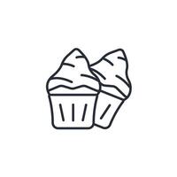 Cupcake icon. .Editable stroke.linear style sign for use web design,logo.Symbol illustration. vector