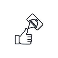feedback food icon. .Editable stroke.linear style sign for use web design,logo.Symbol illustration. vector