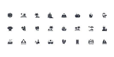 Summer icon set..Editable stroke.linear style sign for use web design,logo.Symbol illustration. vector