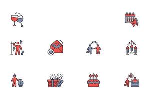 Celebrate icon set..Editable stroke.linear style sign for use web design,logo.Symbol illustration. vector