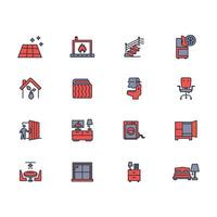 Home interior icon set..Editable stroke.linear style sign for use web design,logo.Symbol illustration. vector