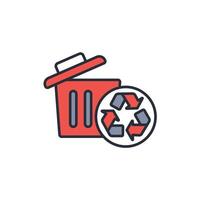 recycle bin icon. .Editable stroke.linear style sign for use web design,logo.Symbol illustration. vector