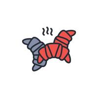 Croissant icon. .Editable stroke.linear style sign for use web design,logo.Symbol illustration. vector