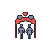 wedding icon. .Editable stroke.linear style sign for use web design,logo.Symbol illustration. vector