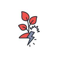 green energy icon. .Editable stroke.linear style sign for use web design,logo.Symbol illustration. vector