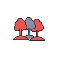 trees icon. .Editable stroke.linear style sign for use web design,logo.Symbol illustration. vector