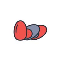 boiled egg icon. .Editable stroke.linear style sign for use web design,logo.Symbol illustration. vector