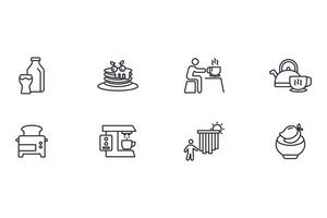 Breakfast icon set..Editable stroke.linear style sign for use web design,logo.Symbol illustration. vector