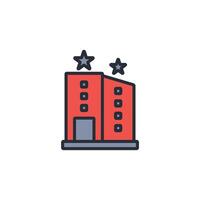 Hotel icon. .Editable stroke.linear style sign for use web design,logo.Symbol illustration. vector