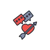 love story icon. .Editable stroke.linear style sign for use web design,logo.Symbol illustration. vector