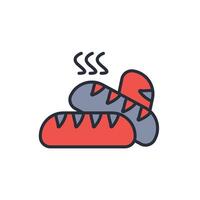 Bread icon. .Editable stroke.linear style sign for use web design,logo.Symbol illustration. vector