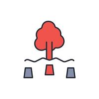deforestation icon. .Editable stroke.linear style sign for use web design,logo.Symbol illustration. vector