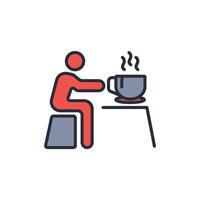 drink coffee icon. .Editable stroke.linear style sign for use web design,logo.Symbol illustration. vector