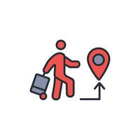 emigration icon. .Editable stroke.linear style sign for use web design,logo.Symbol illustration. vector