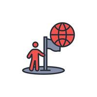 nation icon. .Editable stroke.linear style sign for use web design,logo.Symbol illustration. vector