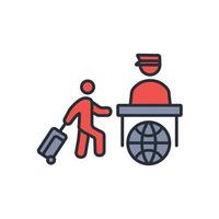 border control icon. .Editable stroke.linear style sign for use web design,logo.Symbol illustration. vector