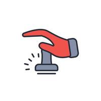 stamp icon. .Editable stroke.linear style sign for use web design,logo.Symbol illustration. vector