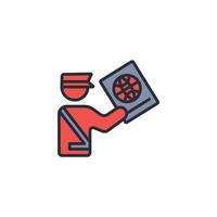 Customs officer icon. .Editable stroke.linear style sign for use web design,logo.Symbol illustration. vector