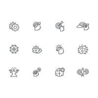 Brain icon set..Editable stroke.linear style sign for use web design,logo.Symbol illustration. vector