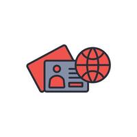Visa icon. .Editable stroke.linear style sign for use web design,logo.Symbol illustration. vector