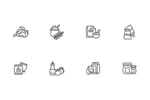 grocery icon set..Editable stroke.linear style sign for use web design,logo.Symbol illustration. vector