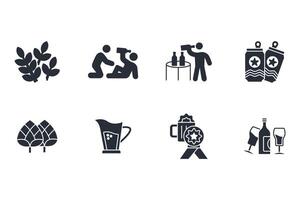 Beer icon set..Editable stroke.linear style sign for use web design,logo.Symbol illustration. vector