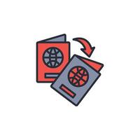 Immigration icon. .Editable stroke.linear style sign for use web design,logo.Symbol illustration. vector