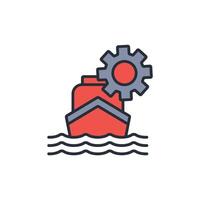 marine engineering icon. .Editable stroke.linear style sign for use web design,logo.Symbol illustration. vector