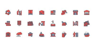 storage icon set..Editable stroke.linear style sign for use web design,logo.Symbol illustration. vector