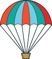 Parachute art illustration suitable for adventure and sports designs, isolated on a white background. vector
