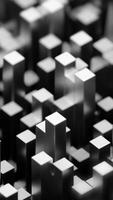 Abstract rectangular vertical 3D blocks moving up and down. Design. Randomly jumping cubic shapes. video