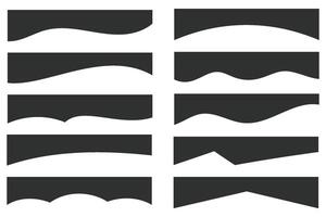 Header shape for website and border for banner. Abstract design element for template. Curve divider for bottom section and separator. Simple graphic form for background of presentation. vector