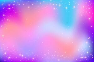 Gradient purple sky background. Pink night space with stars and sparkles. Dark galaxy. Fantasy cosmic vibrant color universe. Liquid iridescent outer space with glitter texture. vector